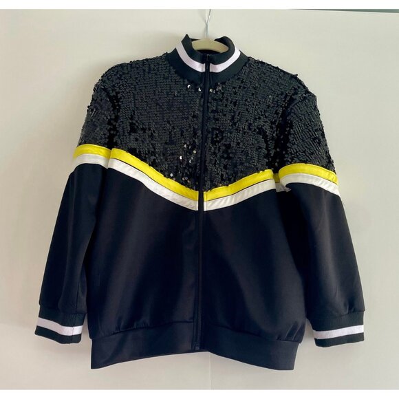 Vintage Track Jacket, Size M, Sequins Chevron Stripes Jacket, Fancy Athleisure - Picture 5 of 9